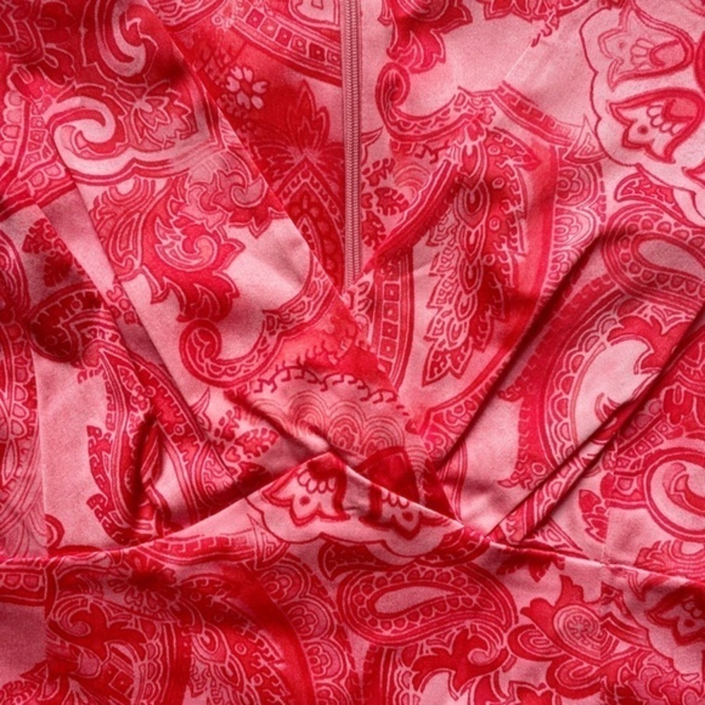 Jones New York Signature Pink & Red Paisley Surplice V-Neck Sheath Dress NWT - Picture 7 of 12